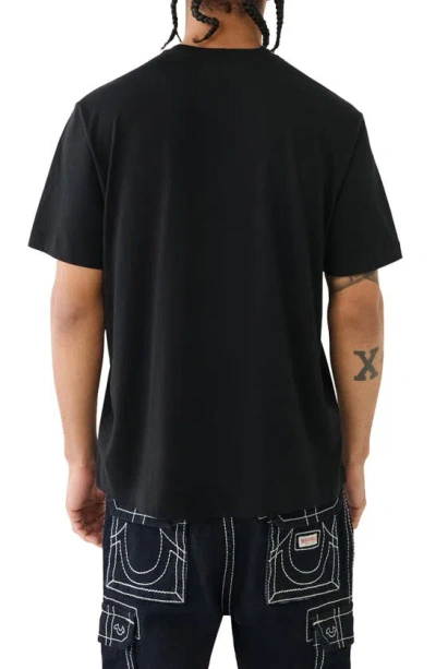 Shop True Religion Brand Jeans Relaxed Cotton Graphic T-shirt In Jet Black