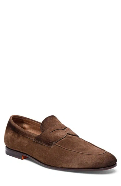 Shop Santoni Carlos Apron Toe Loafer In Brown