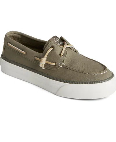 Shop Sperry Women's Sea Cycled Bahama 3.0 Platform Textile Green Boat Shoe Sneakers