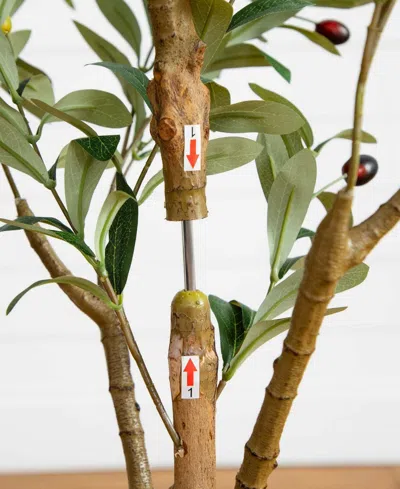Nearly Natural 4ft. Artificial Olive Tree With Natural Trunk In Green