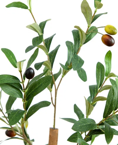Nearly Natural 4ft. Artificial Olive Tree With Natural Trunk In Green