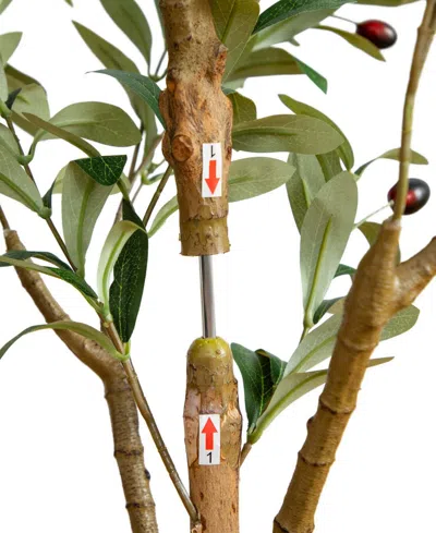 Nearly Natural 4ft. Artificial Olive Tree With Natural Trunk In Green