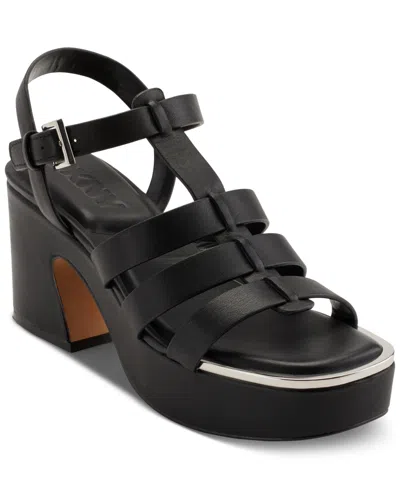 Shop Dkny Women's Dasha Platform Fisherman Sandals In Black