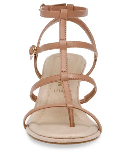 Shop Anne Klein Women's Seville Strappy Wedge Sandals In Tan Smooth