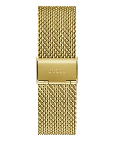 Guess Men's Analog Gold-tone Stainless Steel Mesh Watch, 44mm In Gold Tone