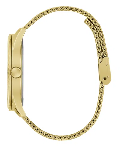Guess Men's Analog Gold-tone Stainless Steel Mesh Watch, 44mm In Gold Tone