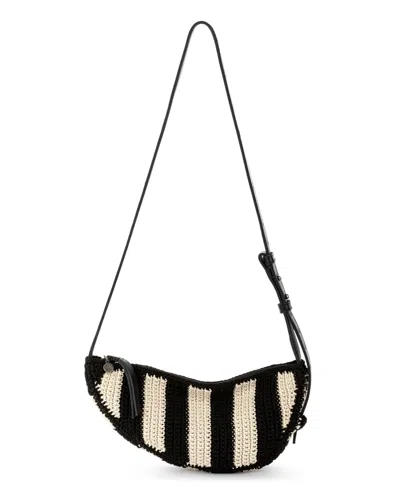 Shop The Sak Tess Crochet Mini Sling Bag In Black Stripe