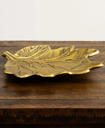 Shop Nearly Natural 10in. Gold Tree Of Life Leaf Decorative Accent Tray