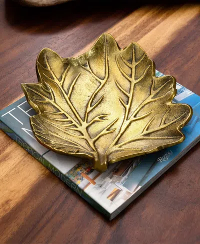 Shop Nearly Natural 10in. Gold Tree Of Life Leaf Decorative Accent Tray