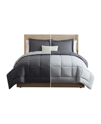 Shop Nestl Premium All Season Quilted Down Alternative Comforter, California King In Dark Gray,silver Gray