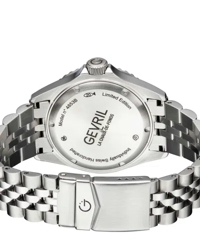 Shop Gevril Men's Swiss Automatic Wall Street Silver-tone Stainless Steel Watch 43mm