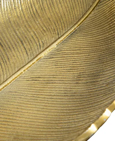 Nearly Natural Leaf Dish Decor In Gold