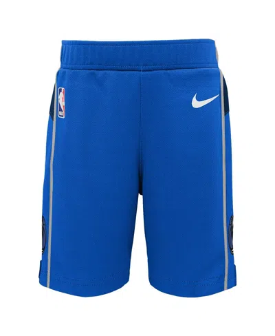 Shop Nike Little Boys And Girls  Blue Dallas Mavericks Icon Replica Shorts