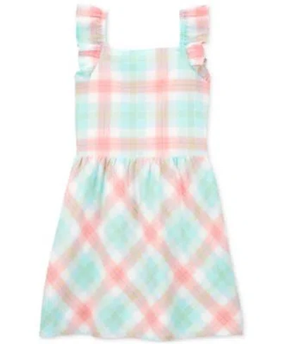 Shop Carter's Carters Baby Toddler Little Big Girls Cardigan Plaid Dress In Multi