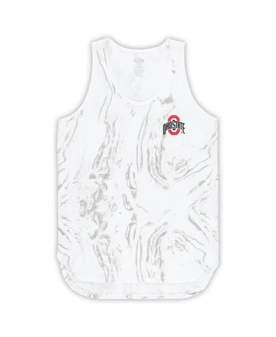 Profile Women's  Cream Ohio State Buckeyes Plus Size Marble Tank And Short Set In Cream