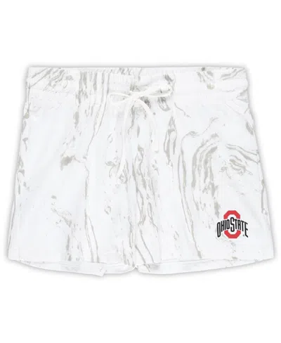 Profile Women's  Cream Ohio State Buckeyes Plus Size Marble Tank And Short Set In Cream