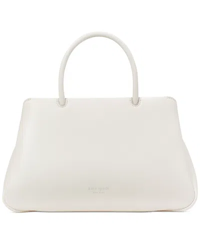 Shop Kate Spade Grace Smooth Leather Small Satchel In Cream