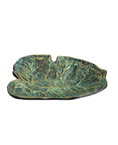 Shop Nearly Natural 10in. Leaf Shaped Decorative Accent Tray In Green