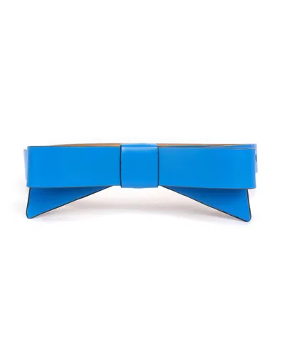 Shop Kate Spade Women's Leather Bow Belt In Riverside