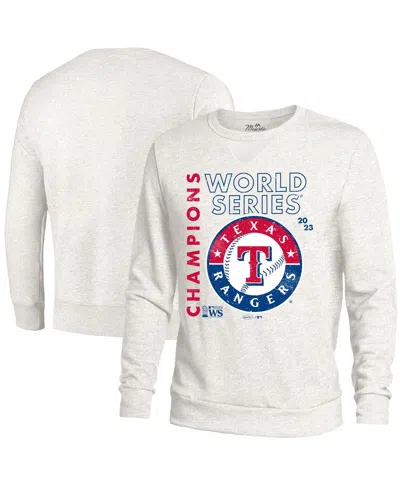 Shop Majestic Men's  Threads White Texas Rangers 2023 World Series Champions Tri-blend Pullover Sweatshirt