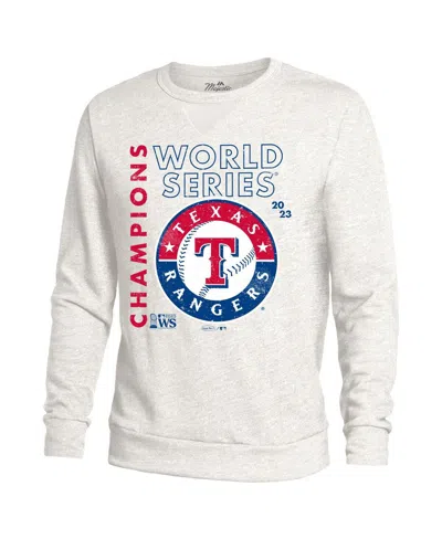 Shop Majestic Men's  Threads White Texas Rangers 2023 World Series Champions Tri-blend Pullover Sweatshirt