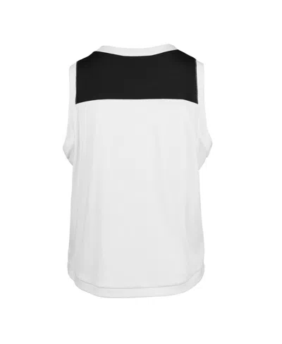 Shop 47 Brand Women's ' White, Black Distressed Baltimore Orioles Plus Size Waist Length Muscle Tank Top In White,black