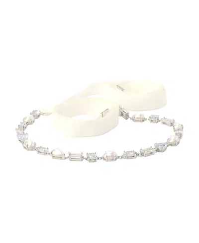 Shop Kate Spade Imitation Pearl Stone Bridal Belt In Cream