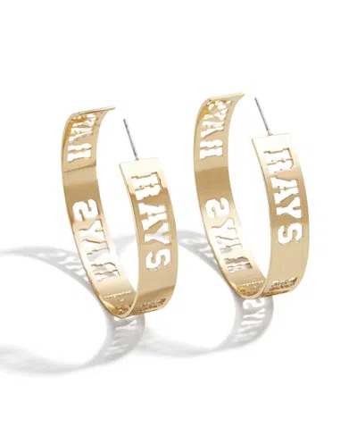 Wear By Erin Andrews X Baublebar Gold Chicago Bears Large Cutout Hoop Earrings In Gold-tone