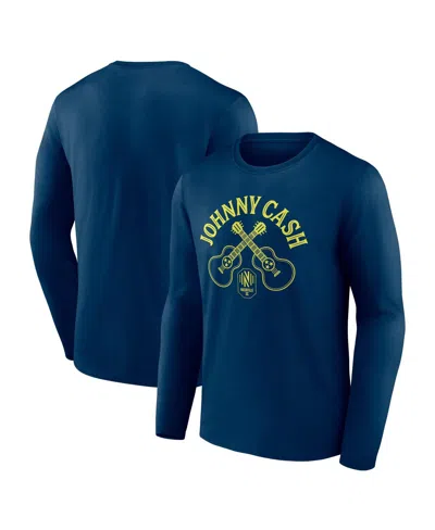 Fanatics Branded  Navy Nashville Sc X Johnny Cash Guitar Long Sleeve T-shirt In Navy