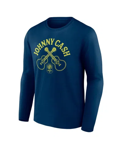 Fanatics Branded  Navy Nashville Sc X Johnny Cash Guitar Long Sleeve T-shirt In Navy
