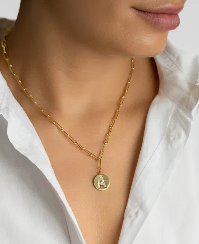 Adornia 14k Gold Plated Pavé Initial Pendant Necklace In Gold- X