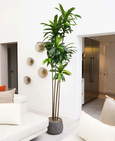 Nearly Natural 8ft. Artificial Dracaena Tree With Real Touch Leaves In Green
