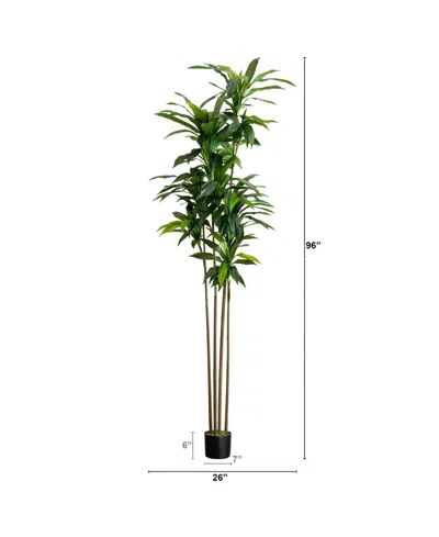 Shop Nearly Natural 8ft. Artificial Dracaena Tree With Real Touch Leaves In Green
