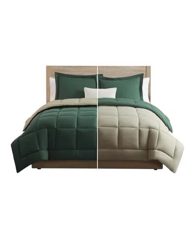 Shop Nestl Premium All Season Quilted Down Alternative Comforter, Twin Xl In Hunter Green,sage