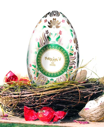 Maxim's De Paris White Easter Egg Tin, Assortment Chocolate Eggs, 12 Piece In No Color