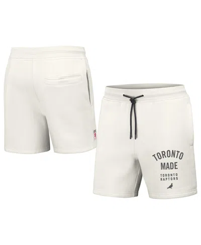 Shop Staple Men's Nba X  Cream Toronto Raptors Heavyweight Fleece Shorts