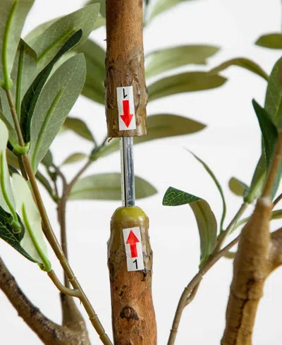 Shop Nearly Natural 5ft. Artificial Olive Tree With Natural Trunk In Green