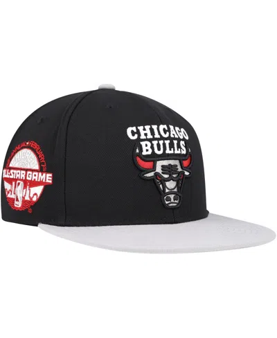 Mitchell & Ness Men's  Black, Gray Chicago Bulls Core Snapback Hat In Black,gray