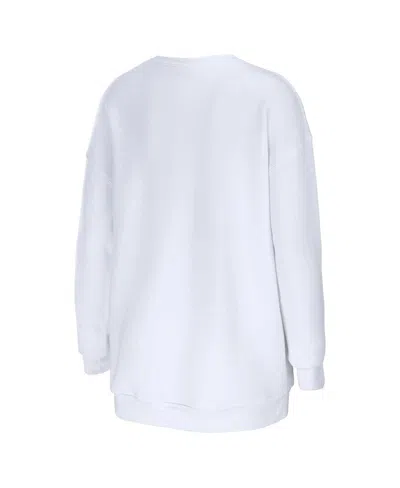 Shop Wear By Erin Andrews Women's  White Minnesota Vikings Domestic Pullover Sweatshirt