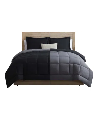 Shop Nestl Premium All Season Quilted Down Alternative Comforter, California King In Black,gray