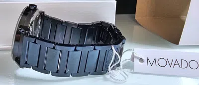 Pre-owned Movado Bold Watch Deep Blue Case, Hands, Bracelet & Sunray Dial 3600510