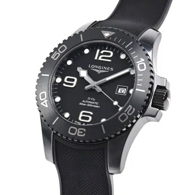 Pre-owned Longines Hydroconquest Automatic Black Rubber 43 Mm Men's Watch L3.784.4.56.9