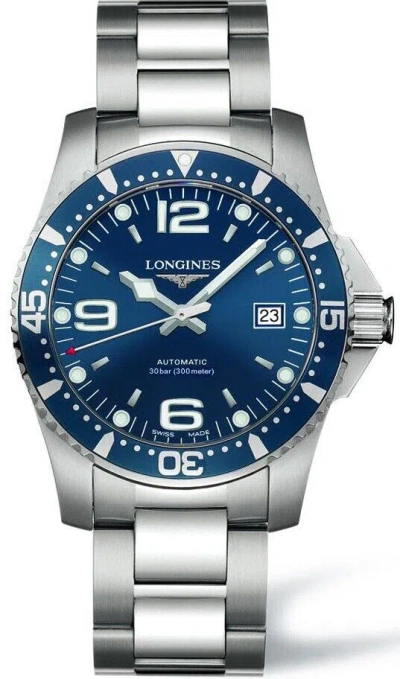 Pre-owned Longines Hydroconquest Automatic Blue Steel 41 Mm Men's Watch L3.742.4.96.6