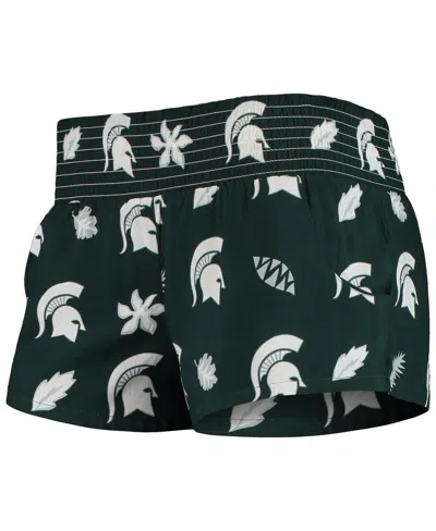 Shop Wes & Willy Women's  Green Michigan State Spartans Beach Shorts