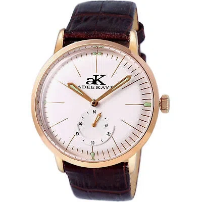 Pre-owned Adee Kaye Men's Simplicity White Dial Watch - Ak9044n-mrg