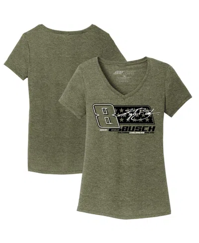 Shop Richard Childress Racing Team Collection Women's  Green Kyle Busch Tri-blend V-neck T-shirt