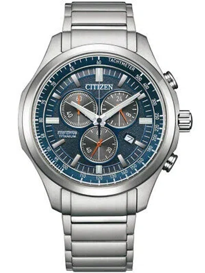 Pre-owned Citizen At2530-85l Eco-drive Titanium Chronograph Mens Watch