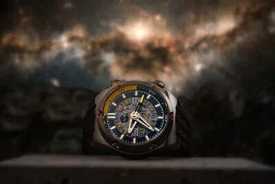 Pre-owned Nubeo Nb-6037-0d Mens Watch Nereus Compressor Autom. 50mm 30atm