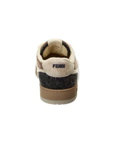 Pre-owned Fendi Match Felt Sneaker Men's Grey 7 In Gray