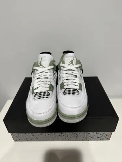 Pre-owned Jordan Womens Air  Retro 4 Seafoam Size 6 - 12 — Aq9129 103 In Green